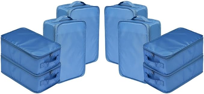 Travel Shoe Bags, Foldable Waterproof Shoe Pouches Organizer-Double Layer (8 Seablue Shoe Bags)