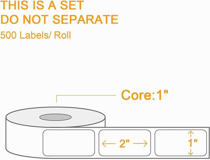 12 Rolls 1" x 2" Warning Label,This is a Set Do Not Separate Dark Red Packing Labels Permanent Adhesive (12 Rolls, 6000 Labels)