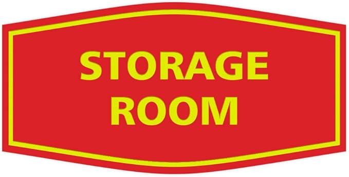 Signs ByLITA Fancy Storage Room Sign (Red/Yellow) - Medium 2 Pack