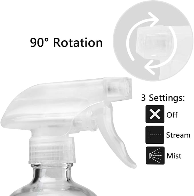 Cosywell Glass Spray Bottles Empty 16oz Boston Round Bottle Refillable Container for Essential Oils with Funnel Lables Cleaning Products Aromatherapy Lotions Liquid Soaps (WhiteWhite)