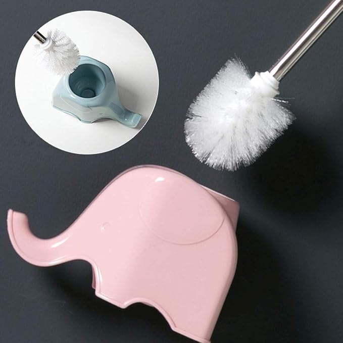 Toilet Brush Set Bathroom Long Handle Dead End Cleaning Brush Home (Color : Black) (D)