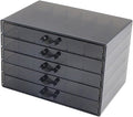 Feadily Acrylic Jewelry Organizer Box, Jewelry Drawer Organizer With 5 Drawers 120 Grids, Black