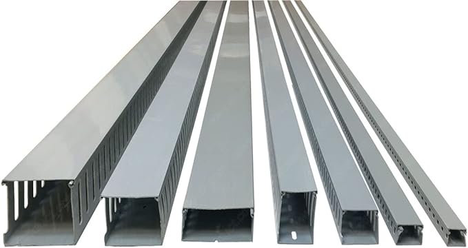 Electriduct 2" W x 1.5" H Open Slot Wire Duct Cable Raceway - 12 Sticks | 79 Feet - Gray