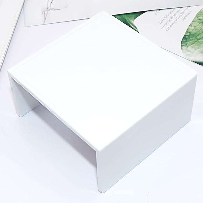 NatSumeBasics White Sticky Note Holder Dispenser, Fits 3" x 3" Memo Cube, Aesthetic Desk Organizer for Office Supplies