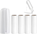 Mini Travel Lint Roller with 150 Sticky Sheets, Compact Portable Pet Hair Remover with Cover for Clothes, Travel, Small Foldable Lint Roller for Purse Car Bag Essentials (White)