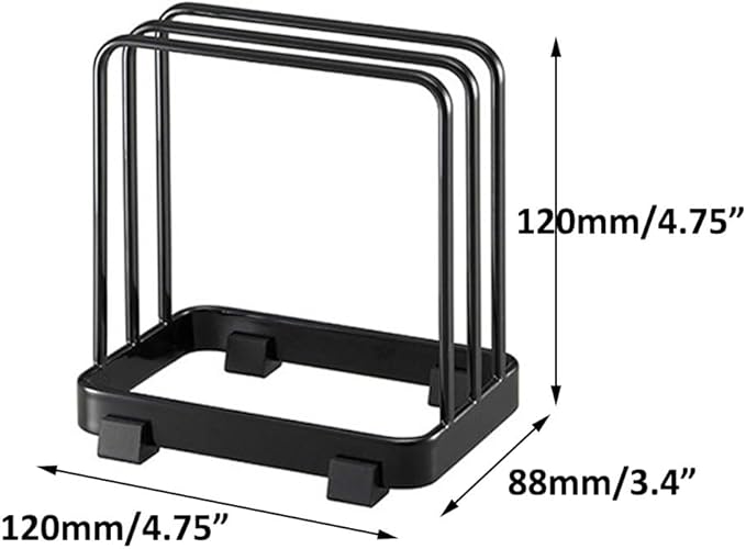 Cutting Board Organizer, Cutting Board Holder Rack, Baking Cookie Pan Sheets for Cabinet Storage or Kitchen Counter (Black)