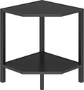 Creso hom Corner Shelf Stand, 2 Tier Industrial Corner Bookshelf, Multipurpose Standing Corner Display Shelf Countertop Organizer for Living Room Kitchen Bedroom Office, Black
