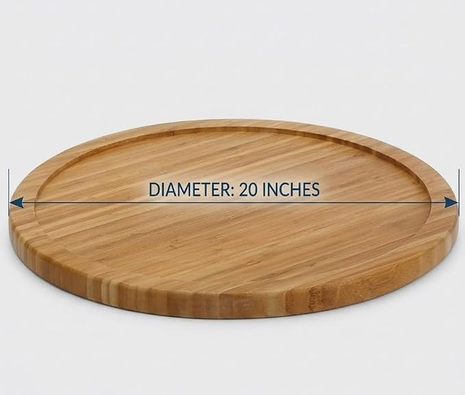 YBM HOME Bamboo Lazy Susan Single Turntable (20", 6)