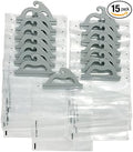 Monaco Hanging Storage Bags, 15-Pack of 10 x 12.5-inch Clear Plastic Bags for Classroom, Library, and Pharmacy Use