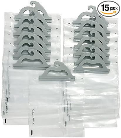 Monaco Hanging Storage Bags, 15-Pack of 10 x 12.5-inch Clear Plastic Bags for Classroom, Library, and Pharmacy Use