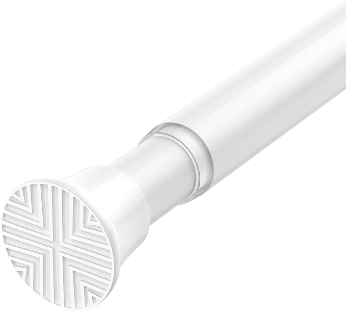 Tension Rods 23-48Inch Tension Curtain Rod Adjustable Curtain Rods No Drilling White Tension Rods for Windows Spring rods for Doorway,Closet,Windows