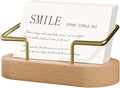 Wood Business Card Holder Desk, Creative wooden business card display stand, Office Essentials, Minimalist Office Decor (Cherry 1pack)