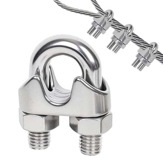 30 Pcs 1/8 inch Stainless Steel Cable Clamps,Wire Rope Clamp | M3, Commercial, Industrial, and Residential Projects