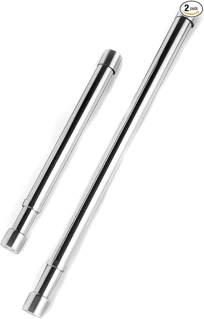 Heavy Duty Adjustable Closet Rod Autuwintor Closet Rod Extender Hanging with Brackets 16-26 Inches Stainless Steel Silver Quantity-2pcs