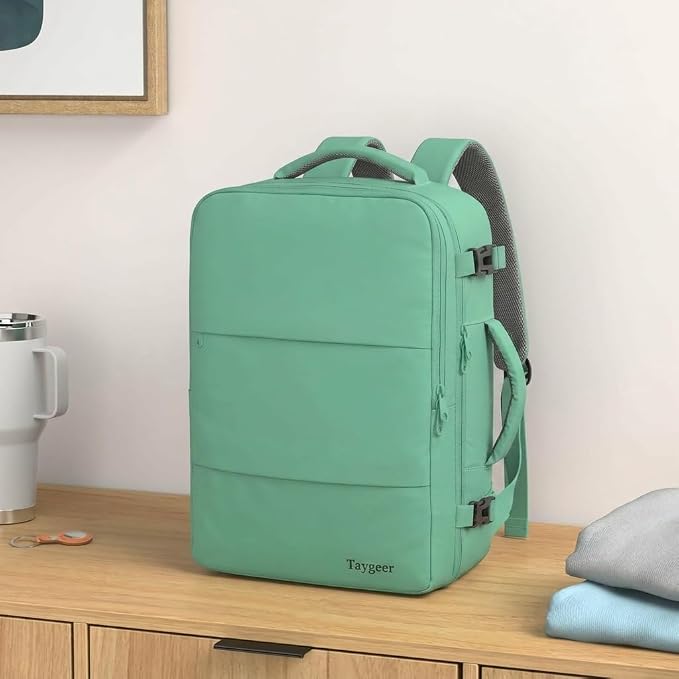 Taygeer Travel Backpack for College Woman, Backpack for 15.6 inch Laptop | Lightweight TSA Friendly Bag for Women with Water Bottle Holder, Back Pack Carry On Luggage for friend Gym Sport,Green
