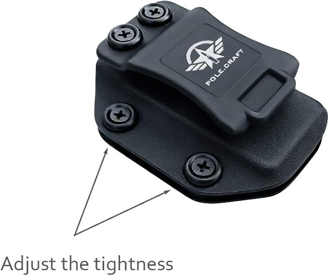 POLE.CRAFT IWB/OWB Magazine Holster Kydex - Mag Carrier Fits: 9mm .40 Double Stack / 9mm .40 Single Stack - P365 1911 Glock 19 19X 17 26 27 28 43 22 23 25 26 27 31 32 33 34 35 37 38 Glock43X .. Mag
