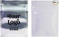 100PCS Customized Mylar Zipper Bags,Clear Front Resealable Packaging Pouches For Food Storage,Single Color Printing for Logo/Text/QR Code (White, 6.5 * 9CM/2.6"*3.5"-100PCS-One Color Print)