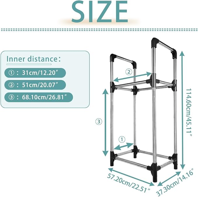 Hershii Tire Rack, Tire Storage Rack Stand Garage Storage Shelf Organizer | Rolling Tire Rack for Indoor Outdoor Use - Black + Silver 22.51'' X 14.16'' X 45.11''