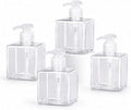 TMLECE 8.5oz/250ml Square Soap Dispenser Bottles | Eco-Friendly PETG Material, Leak-Proof Rotating Pump for Bathrooms, Kitchens & Travel, 4 Pack Refillable Bottles
