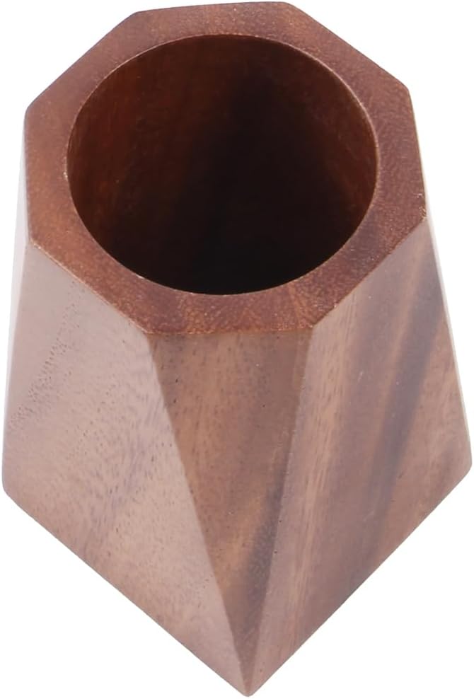 Walnut Wooden Pencil Holder Cup for Desk Natural Wood Pen Holder Stand for Office Home (Octagonal)
