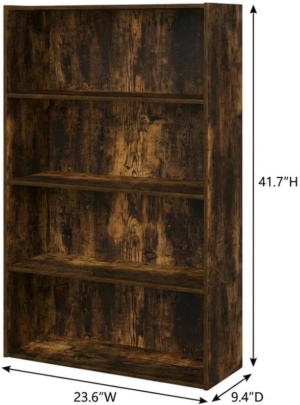 Furnifact Amber Pine Bookcase with Sturdy Wooden Construction, Versatile Storage Unit, Stylish Warm Finish, Ideal for Living Room or Office Decor