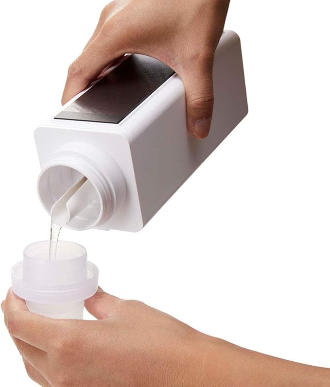 Yamazaki 4852 Magnetic Refill Laundry Bottle, White, Approx. 2.8 x 2.8 x 8.7 inches (7 x 7.2 x 22 cm), Tower Measuring Cap, Easy Refill, 16.9 fl oz (500 ml)