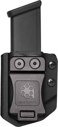 Amberide Universal IWB/OWB Kydex Mag Carrier for 9mm / .40 & .45 ACP Magazines, Single and Double Stack, Adjustable Retention, Ambidextrous, Fits 1.5" Belt, Made in USA