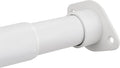 Closet Rod Upgraded Extra Strong, Adjustable Clothes Haning Rod 66 to 76 Inches, Stainless Steel Rod for Closet, White