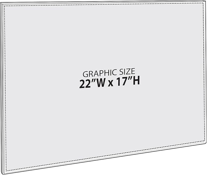 Azar Displays 122038 22-Inch W by 17-Inch H Wall Mount Acrylic Frame Pack of 10 - Clear Acrylic Wall Frame with Sticky Back - Floating Wall Sign Holder - Adhesive Office Sign - Frameless Picture Frame