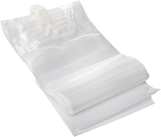 Frcctre 30 Pack 10 x 15 Inches Hanging Storage Bags, Large Hook Reusable Clear Hanging Plastic Bags Hang-Up Plastic Polyethylene Bag Reclosable Zip Bag for Storage Organization
