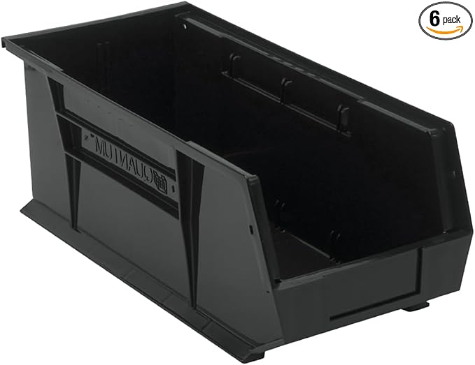 Quantum Storage QUS248 Ultra Stack and Hang Bins - 18" x 8-1/4" x 7" - 6 Pack