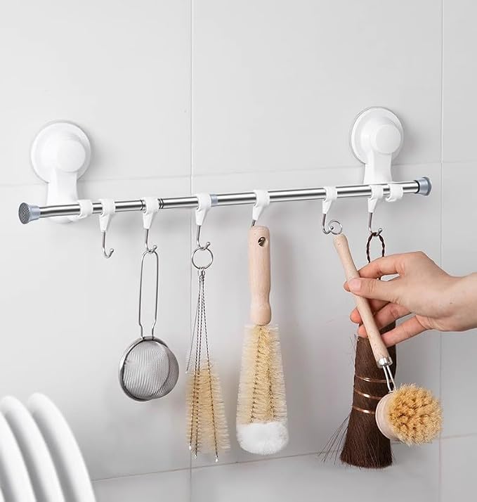 AIZESI Tension Curtain Rod 18-36 inch，2Pcs Adjustable Tension Rod Silver Curtain Tension Rod No Drilling Small Spring Tension Curtain Rod