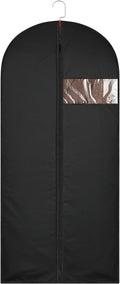 62Inch Garment Bags Covers, Black Hanging Clothes Bag, Suit Cover Bags with Clear Window for Hanging Closet Clothes Storage and Travel (1, Black, 62 inch)