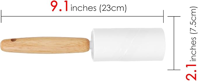 Adorila 2 Pack Lint Rollers for Pet Hair, 240 Sheets Pet Hair Remover for Clothes, Portable Lint Remover Brush with Wooden Handle