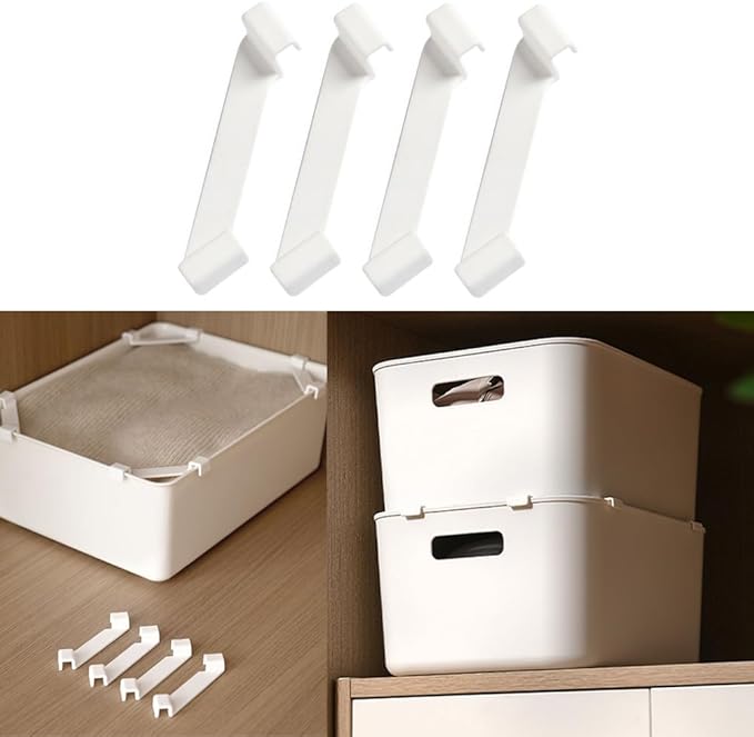 20 Pack Storage Bins Stackable Clip Stacking Buckle Stand Space Saving Support for Stackable Plastic Storage Bins Pantry Organizer Cabinet Storage Container Baskets Maximum Home Organization