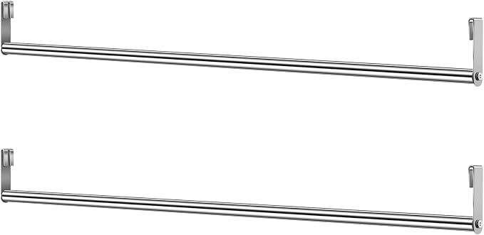 Threehoney 2 Pack Wire Shelving Garment Hanger Bar Wire Shelving Accessories Industrial Closet Clothes Rods for Home Retail Store(Silver,48 Inch)