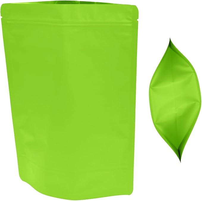 50PCS Smell Proof Resealable Pouch Bags,ULIFESTAR Aluminum Foil Flat Food Storage Bag,Sealable Pcsaging Zipper Pouches with Tear Notches for Pcsaging Lipgloss,Jewelry,etc(18*26cm/7.09*10.24",Green)