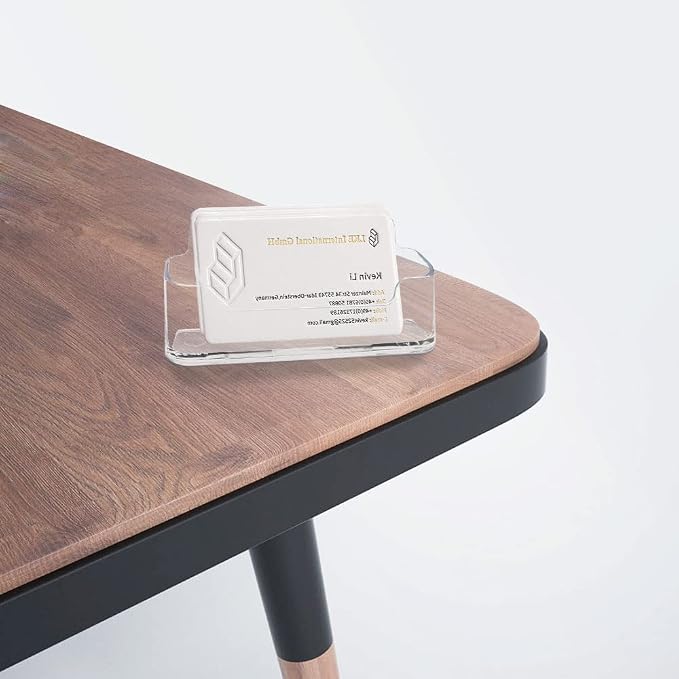 HSYMQ 8 Pack Acrylic Business Card Holder for Desk, Clear Plastic Business Cards Display Holders Stand, Fits 30-50 Business Cards