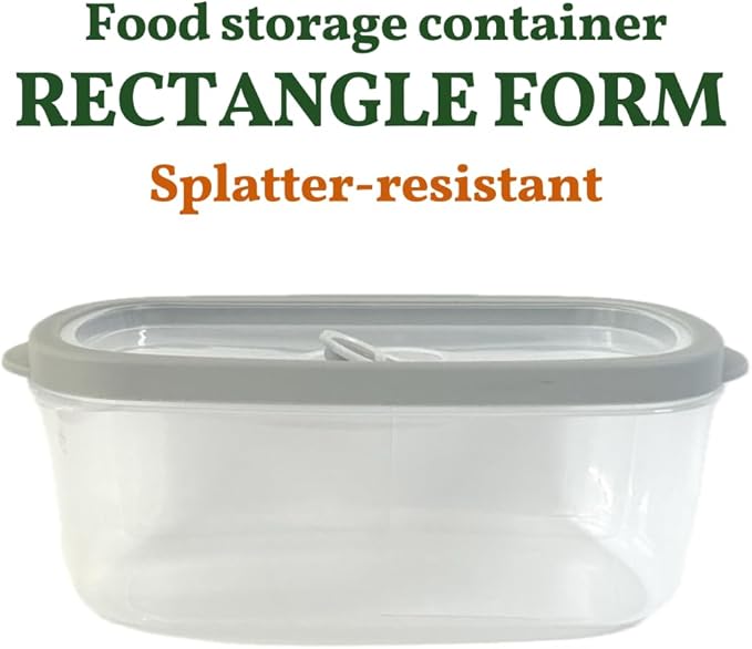 10-Piece Rectangle Food Storage Containers with Vented Lids, Airtight and BPA Free, Stackable, Microwave, Freezer, and Dishwasher Safe (GRAY)