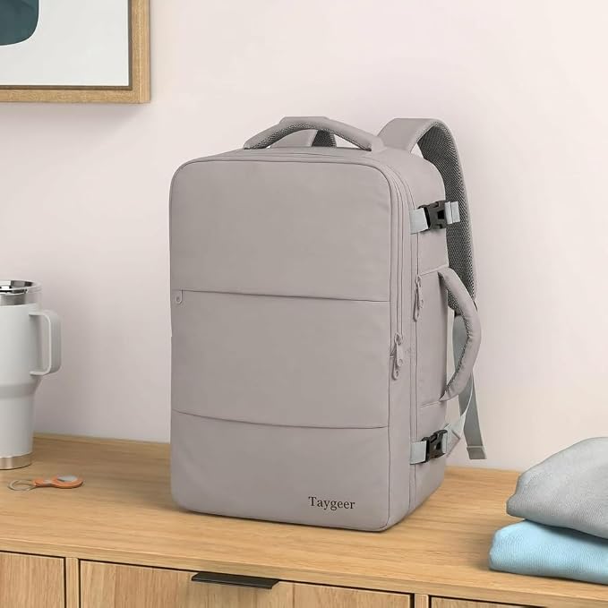 Taygeer Laptop Backpack Purse for Women, Backpack for College Essentials | Travel Bag Airline Approved with 15.6inch Laptop Compartment, CarryOn Work Bag for Nursing Doctor Business Travel, Brown