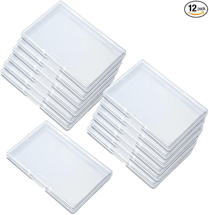 12 Pack Business Card case,Business Card Holder,Credit cards Case,Eyelash Case Holder,Plastic Clear Small storage Case for business cards, credit cards ,eyelash and Gadgets