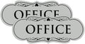 All Quality Designer Office Sign | Easy Installation - Lt Gray - Small (2 Pack)