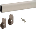 Oval Closet Rod with End Supports (MATTE NICKEL - 48 inch)