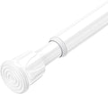 AIZESI Tension Rods for Windows 28 to 48 inch, Adjustable Short Curtain Rods No Drilling Small Tension Rods for Windows Door Kitchen Curtain, White