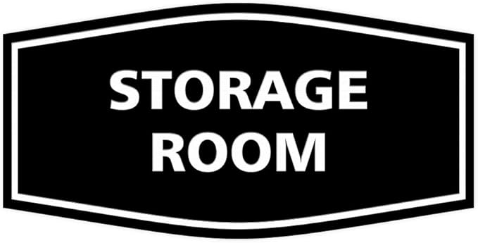 Signs ByLITA Fancy Storage Room Sign (Black) - Large 2 Pack