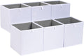 Amazon Basics Collapsible Cube Storage Organizer Bins, Closet Organizer Baskets for Shelves, Space-Saving, White, 13" x 15" x 13", 6-Pack