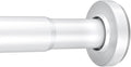 AmazerBath Spring Tension Shower Curtain Rod, 31-75 Inches Heavy Duty Tension Rod Rust Proof Bathroom Curtain Rod, Adjustable No Drill Easy Segmented Installation, White