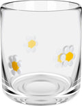 14 Ounce Icon Juice Glasses, Aesthetic Cocktail & Old Fashioned Drinking Glasses, Iconic Clear Glass Cups for Women, Sister, Friend & Party Gifts (Daisy)