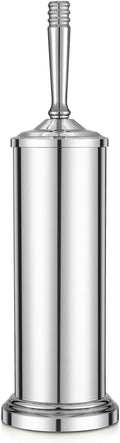 Chrome Toilet Brush and Holder Set, Stainless Steel Toilet Brush for Bathroom,Heavy Duty Toilet Bowl Brush and Holder,Deep Cleaning Modern Toilet Cleaner Brush -Space Saving, Covered Brush