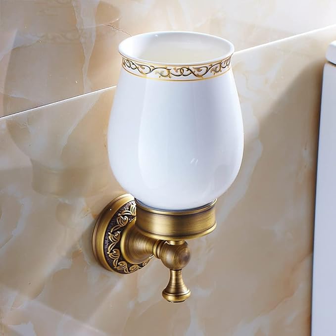 Toilet Brush and Holder, Toilet Brush with Copper Long Handle, Toilet Bowl Brush for Bathroom, Elegant, Durable, Home Cleaning Utensils Bathroom Accessories